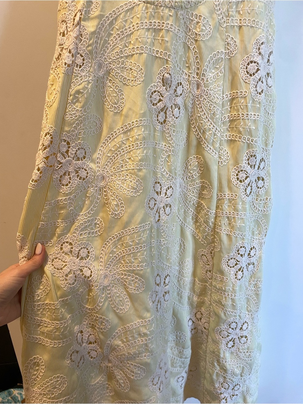 Bardot Soft Yellow Eyelet Midi Dress - Picture 9 of 12